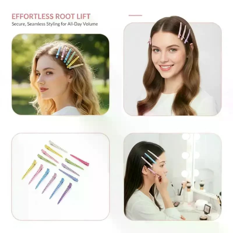 10 Pcs Volumizing Hair Root Clips for Seamless Fringe & High Crown Hairstyling