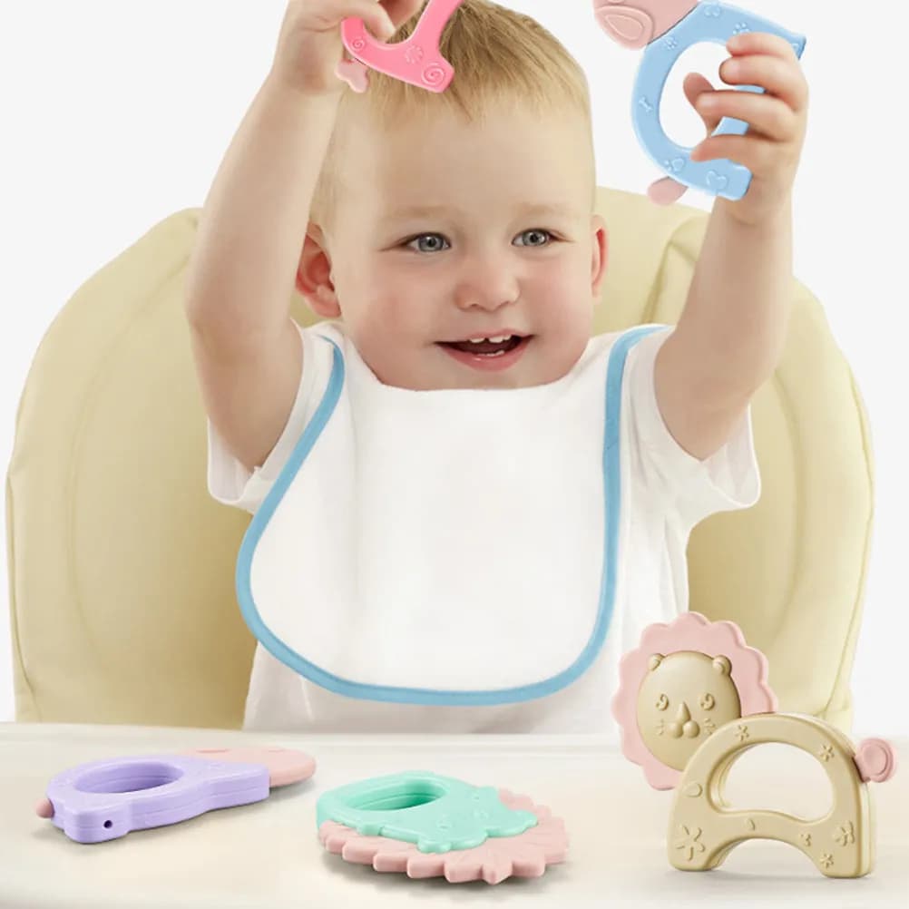 6 pezzi di dentifrici a forma di animale, colori vivaci, dentifrici attraenti per lo sviluppo degli organi sensoriali dei bambini