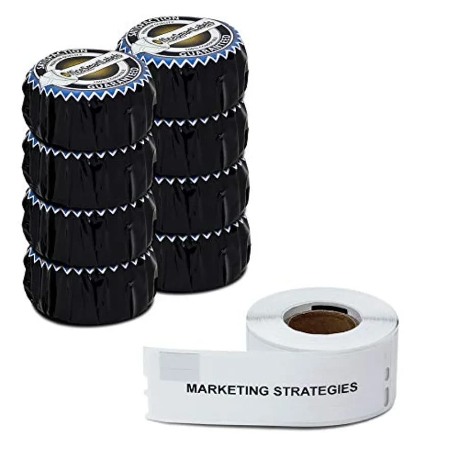 Etichette bianche per cartelle da 9/16 x 3-7/16 pollici compatibili con 30327, 8 rotoli/130 etichette per rotolo