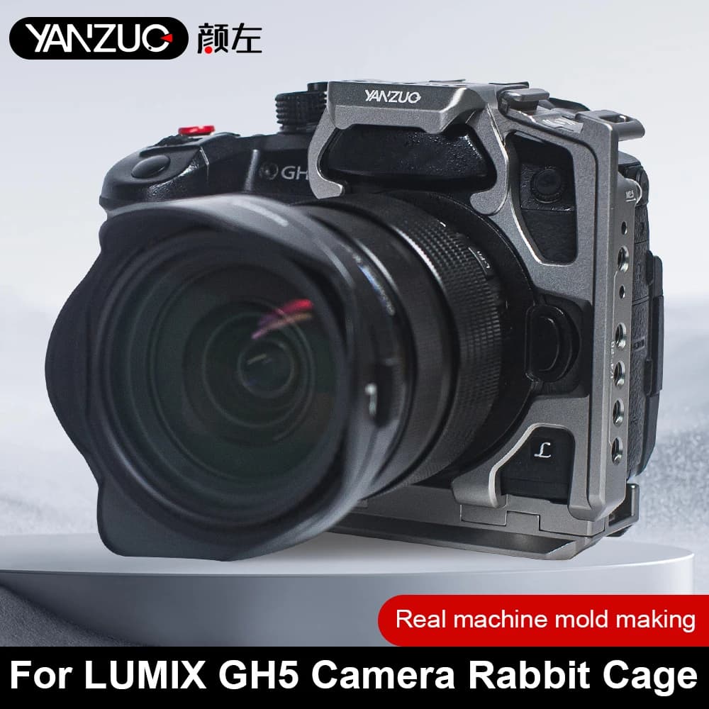 YANZUO Telaio Protettivo in Metallo per Espansione Fotocamera LUMIX GH5, Gabbia per Fotocamera Gh5, Stabilizzatore per Riprese Orizzontali e Verticali
