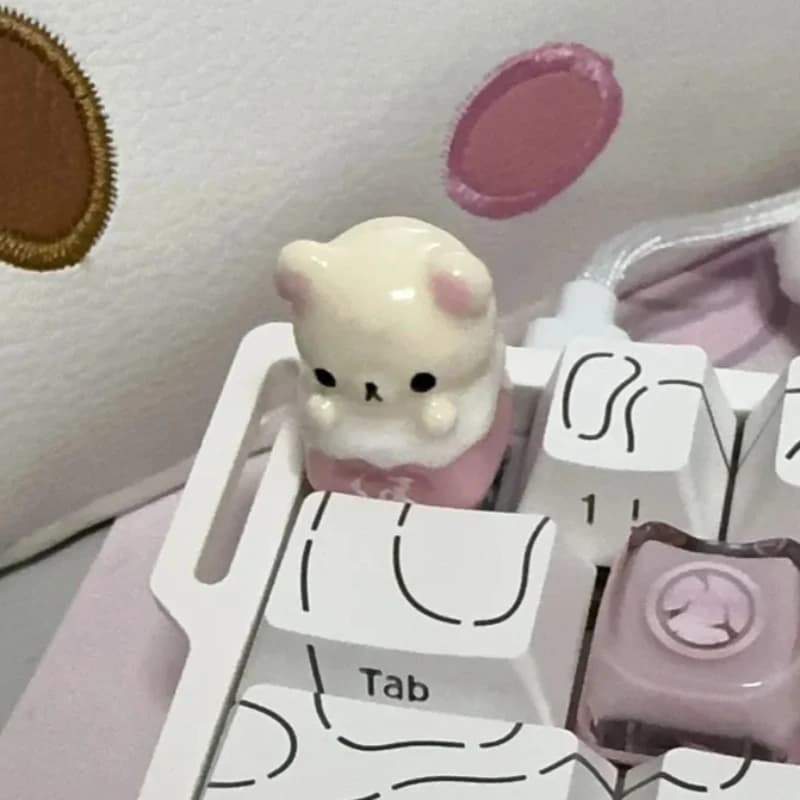 Keycap Kawaii Rilakkuma: Tasti Artigianali a Forma di Orso Relax per Tastiere Meccaniche, Accessorio Essenziale per l'Ultima Configurazione della Scrivania, Regalo Perfetto per Ragazze
