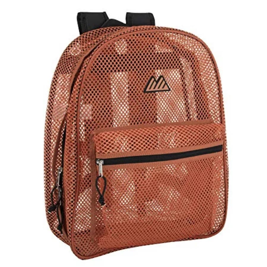 Mesh Backpacks for,Adults, School, Beach, and Travel, Colorful Transparent Mesh Backpacks with Padded Straps Large