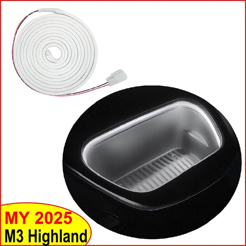 Per Tesla Model Y Juniper 2025 Launch Model 3+ Highland Tronco Anteriore LED Luce Ambientale Flessibile Striscia di Silicone Lampada Decorativa
