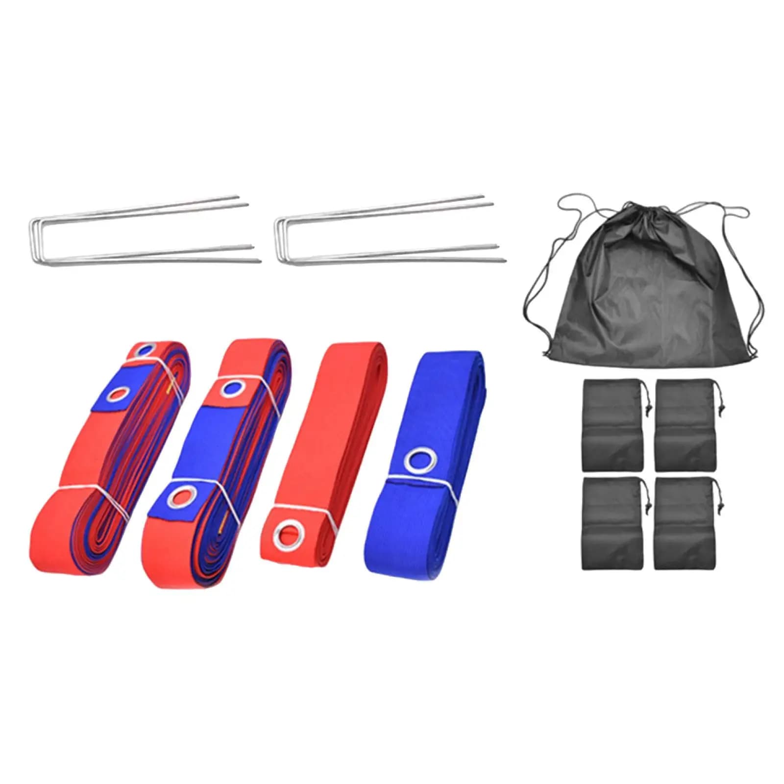 Set di Linee per Beach Volley (8M 16M di Lunghezza) con Ancore e Borsa con Coulisse per Attività su Erba e Allenamento in Spiaggia