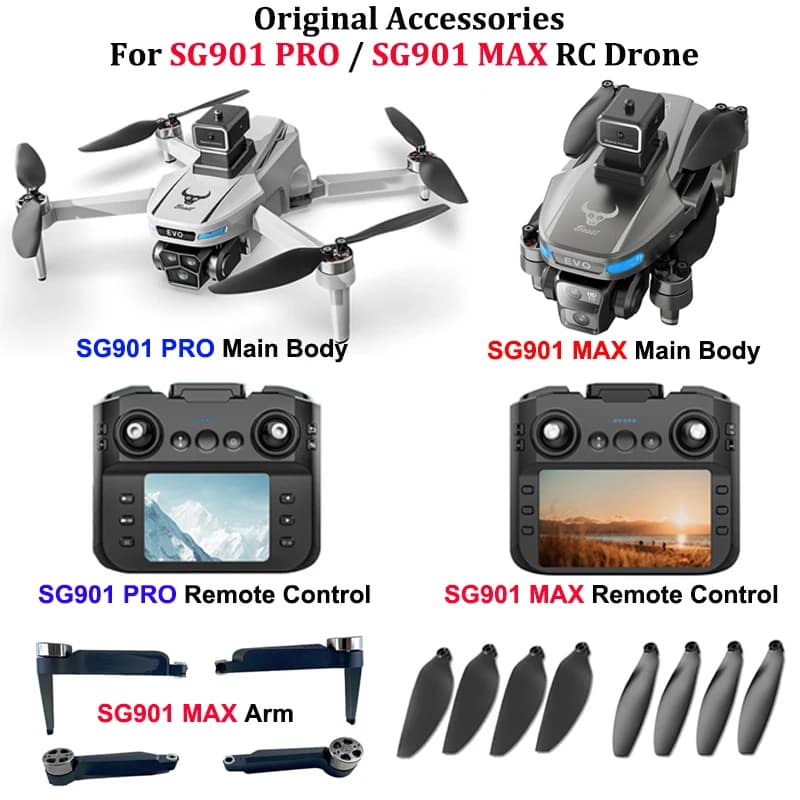 ZLL SG901 MAX Corpo principale/Telecomando/Braccio/Elica Puntelli a sgancio rapido Lama SG901 PRO Dron Pezzi di ricambio Giocattoli Accessori