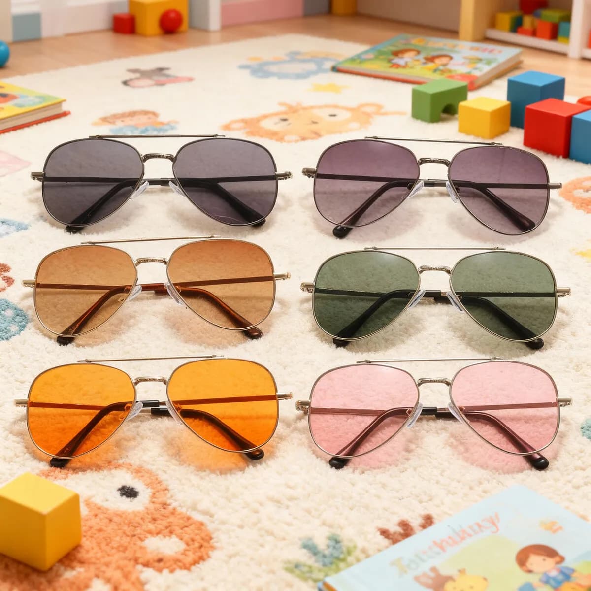 2025 UV400 Occhiali da sole per bambini in metallo per ragazzi e ragazze, Occhiali da rospo per bambini Occhiali da sole Ragazzi e ragazze Baby Aviator