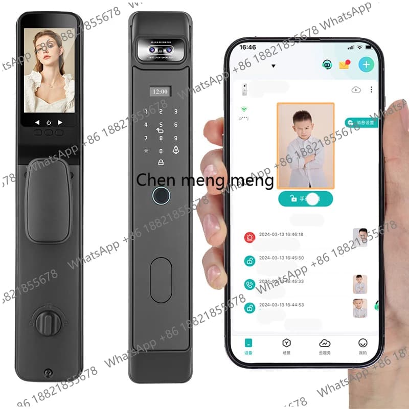 Serratura Intelligente EGFirtor con Riconoscimento Facciale 3D, Impronta Digitale, Controllo Remoto WIFI e APP, Sicurezza Domestica, Chiusura Elettronica per Cancelli