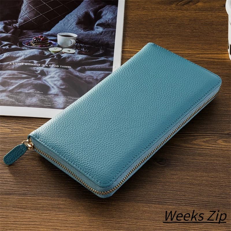OX KNIGHT Weeks Zip Cover Grain Cowhide Journals Notebooks Lychee Genuine Leather for Planner Vintage Notepad Diary Stationery