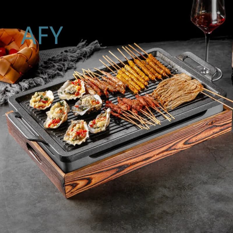 Smokeless Portable BBQ Grill for Korean Japanese Barbecue Oven Charcoal Grill Alcohol Stove Non Stick Indoor Outdoor