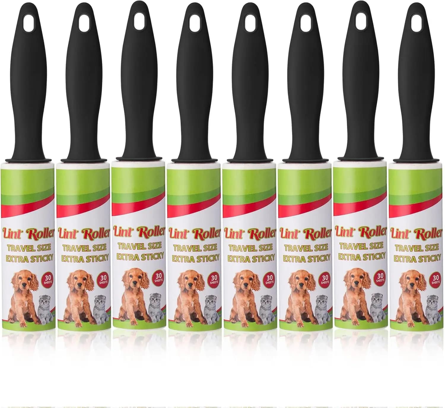 8 Mini Rulli Adesivi per Viaggi, Peli di Animali e Vestiti, Rimuovi-Pelucchi Portatili