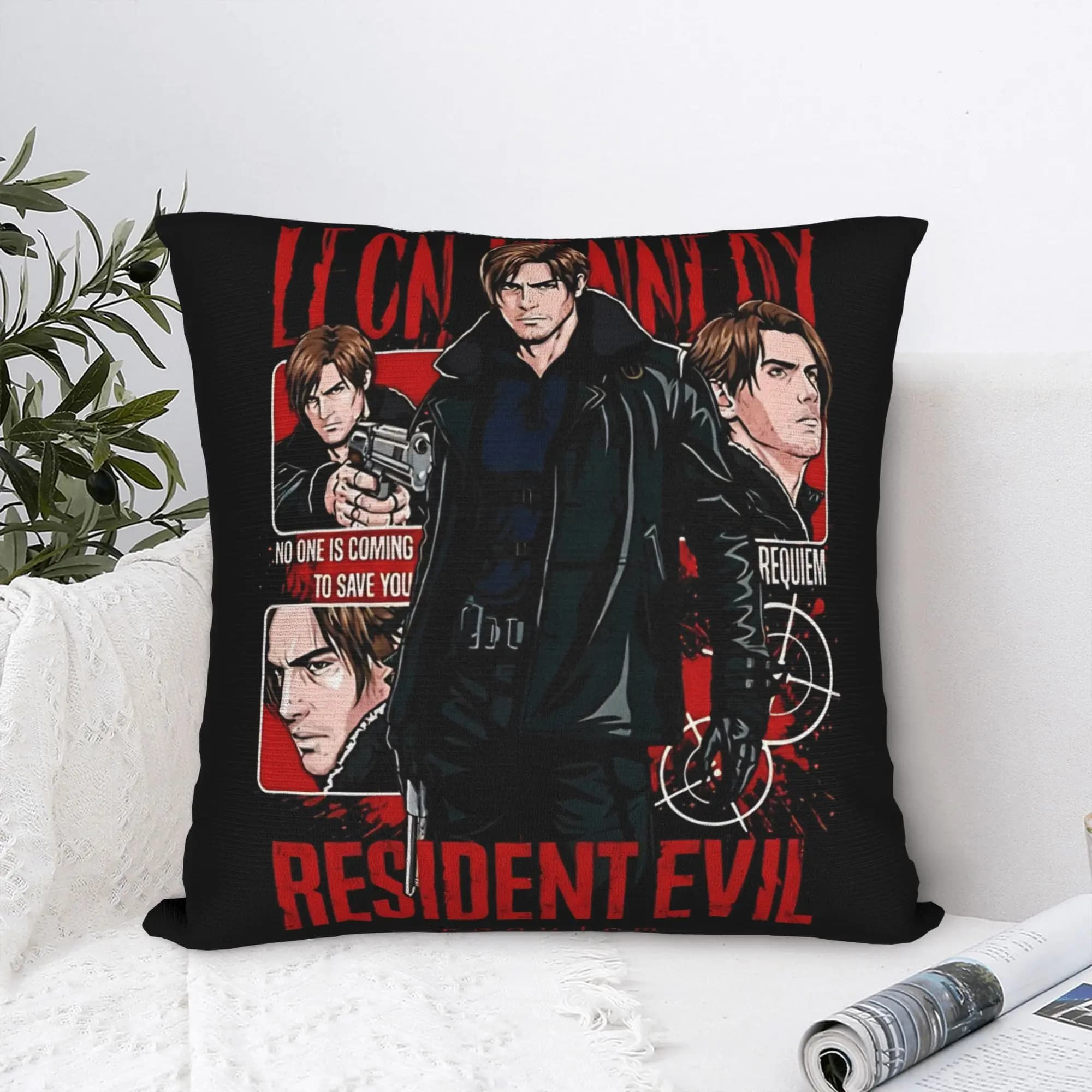 Pillow case Leon Kennedy Biohazard Resident Evil 9 Requiem, car decoration, square, multi-measure