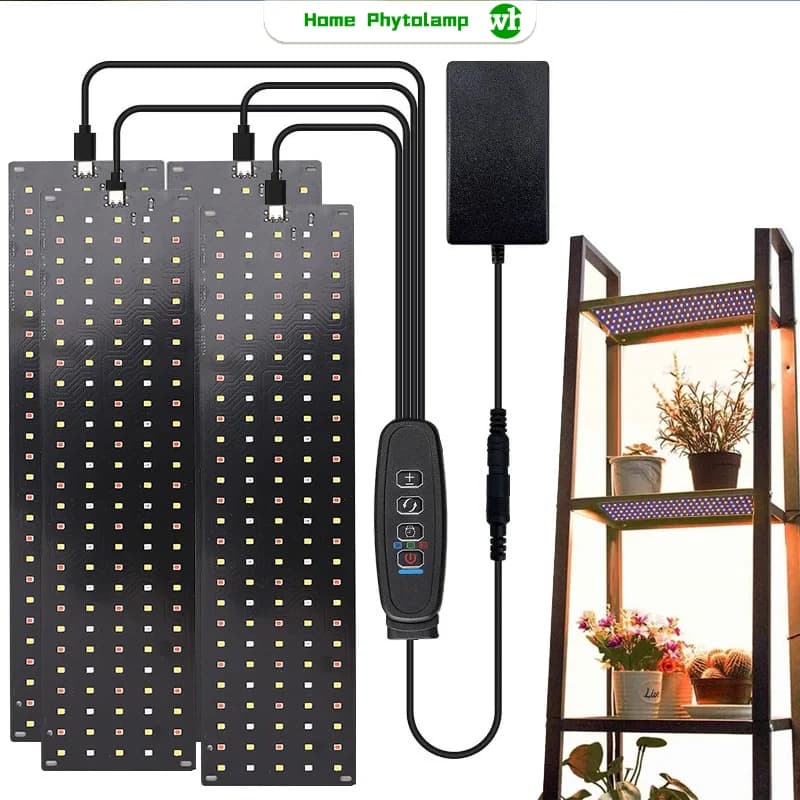 Lampada per acquario da interno dimmerabile a spettro completo per coltivazione a LED per piante, timer per serra sotto le luci dell'armadio