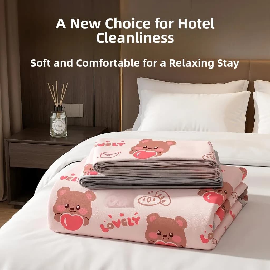Disposable Hotel Bed Linen Set Four-Piece Thickened Dirty Proof Towel for Travel And Camping Outdoor Activities