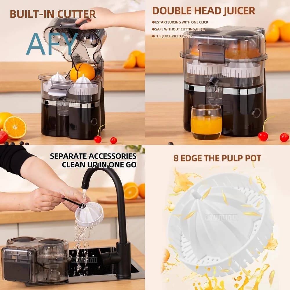 Double Head Electric Juicer for Home Use Automatic Slag Separation Blender Juice Extractor for Fruits Vegetables Smoothies