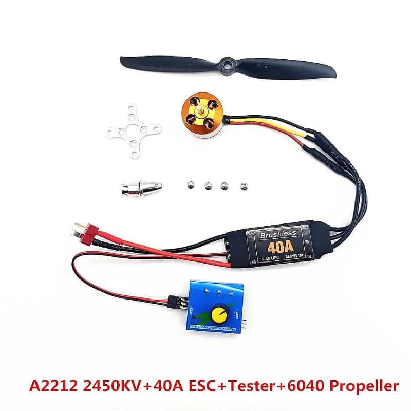 Motore brushless A2212 1400KV 2450KV con 30A 40A ESC per elicottero ad ala fissa RC 6040 8060 elica compatibile con SU27 fai da te F
