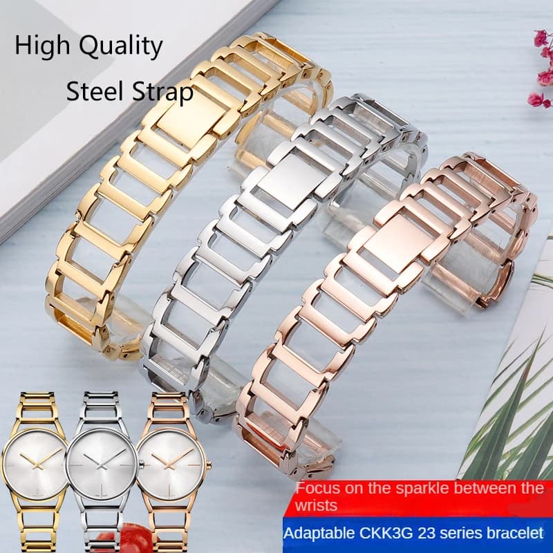 For CK steel Strap K3G223626 K3G231/6 K2Y2Y1 Huawei B3 B6 B7 Series Hollowed out precision steel watch strap 16mm Watchband