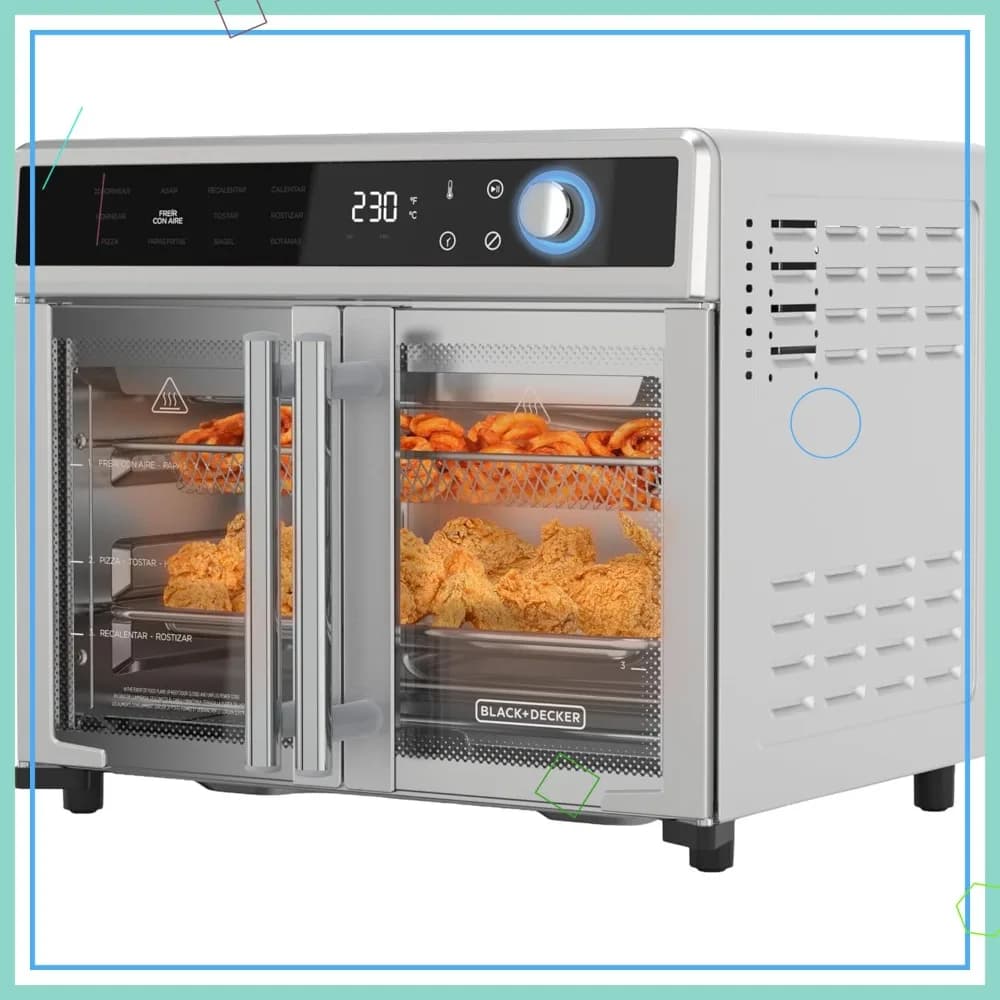 Forno Tostapane e Friggitrice ad Aria 12-in-1, Cottura Croccante e Veloce, Adatto per Pizza da 30 cm o 6 Fette di Pane