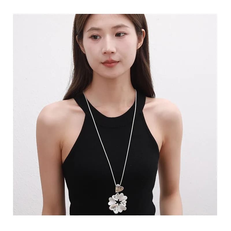 Collana Lunga in Metallo Esagerato Stile Commercio Estero, Gioielli da Donna, Collana Premium in Feltro Dorato