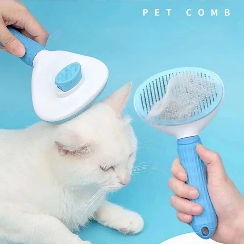 Spazzola per cani da compagnia Pettine per gatti Cura autopulente Spazzola per gatti Pettine in acciaio inossidabile Strumenti per toelettatura gatti Animali domestici Pettine per sformare Accessori per cani