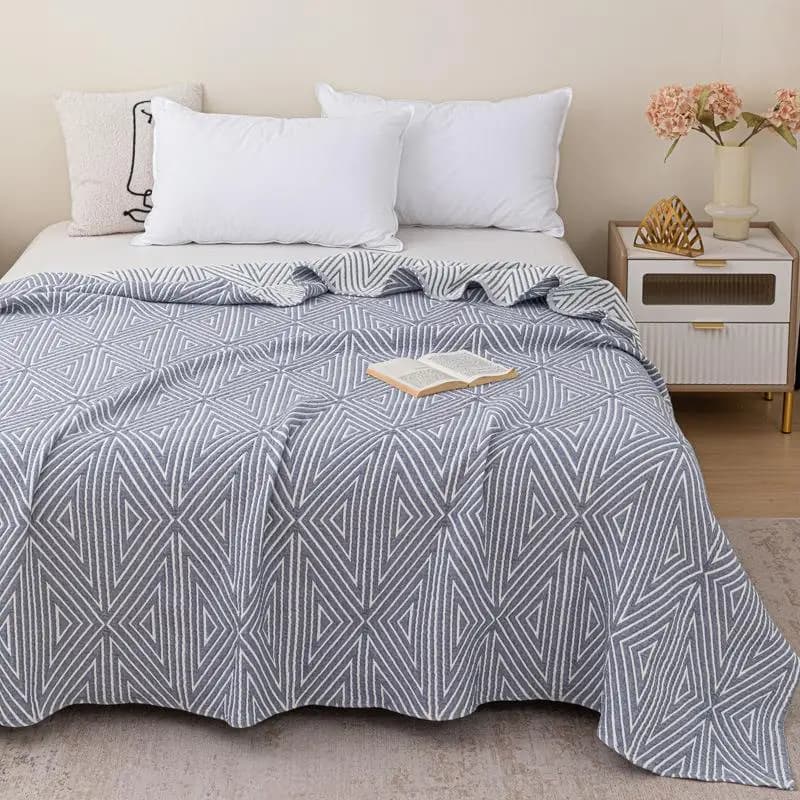 Coperta estiva lavabile a quattro strati per divano, coperta singola/doppia, telo copriletto, coperta per condizionatore, in puro cotone e poliestere