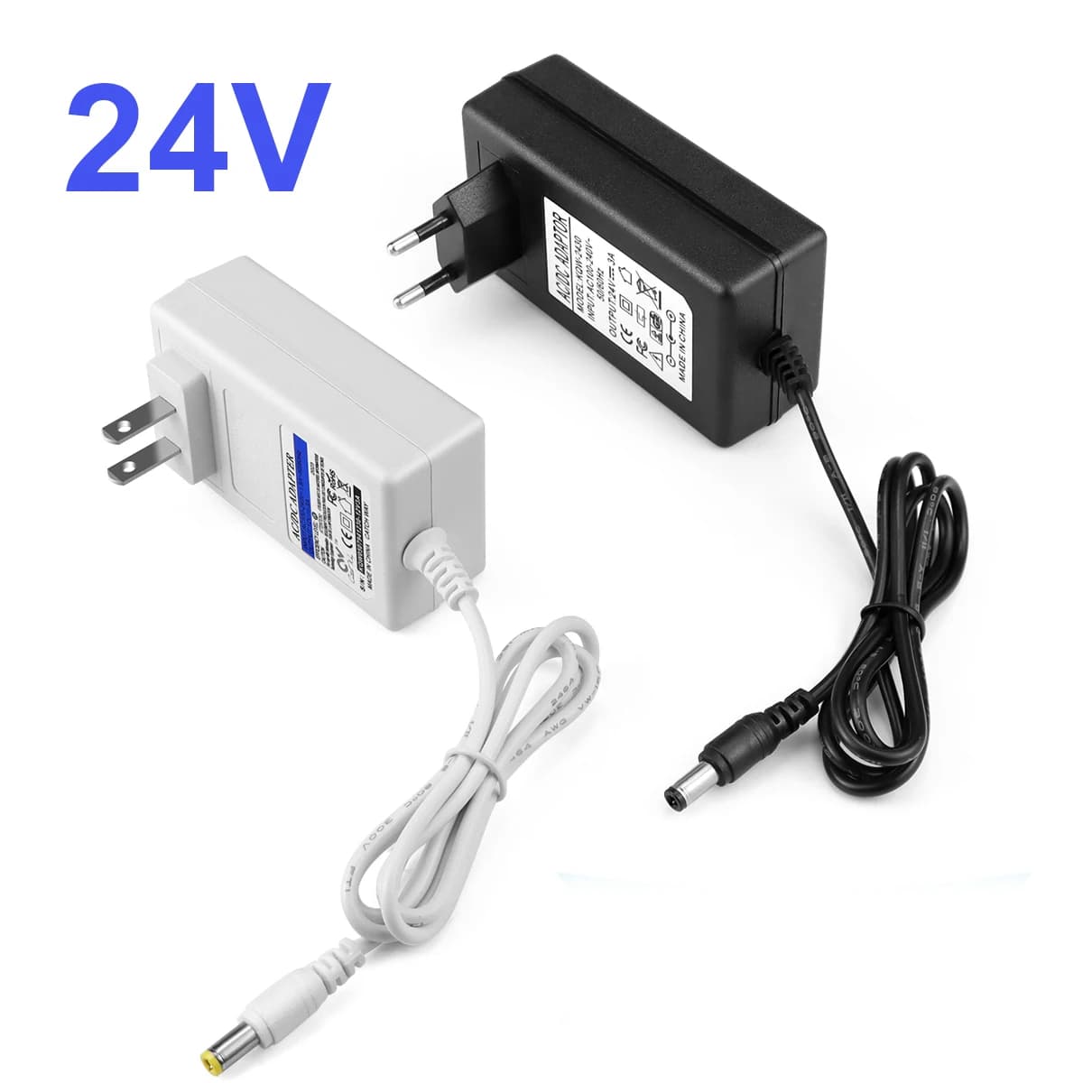 Alimentatore CC 24 V Adattatore di alimentazione in plastica di potenza reale AC85-265V a 24 Volt Trasformatore di illuminazione per strisce COB luminose a LED domestiche -JR