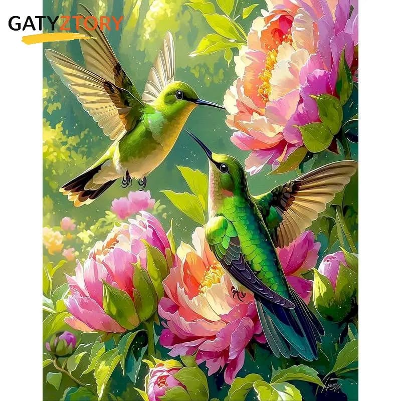 GATYZTORY Bird Painting By Numbers Original gifts Art Supplies Animal Acrylic Paint Home Decor Diy Making Kits