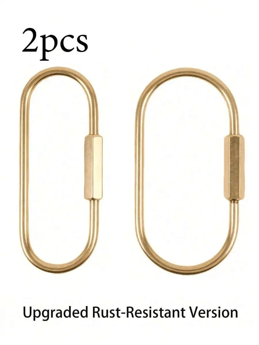 Heavy Duty Brass Screw Lock Keychain Rust-Resistant Metal Key Ring For Car Keys House Keys Backpacks Wallets