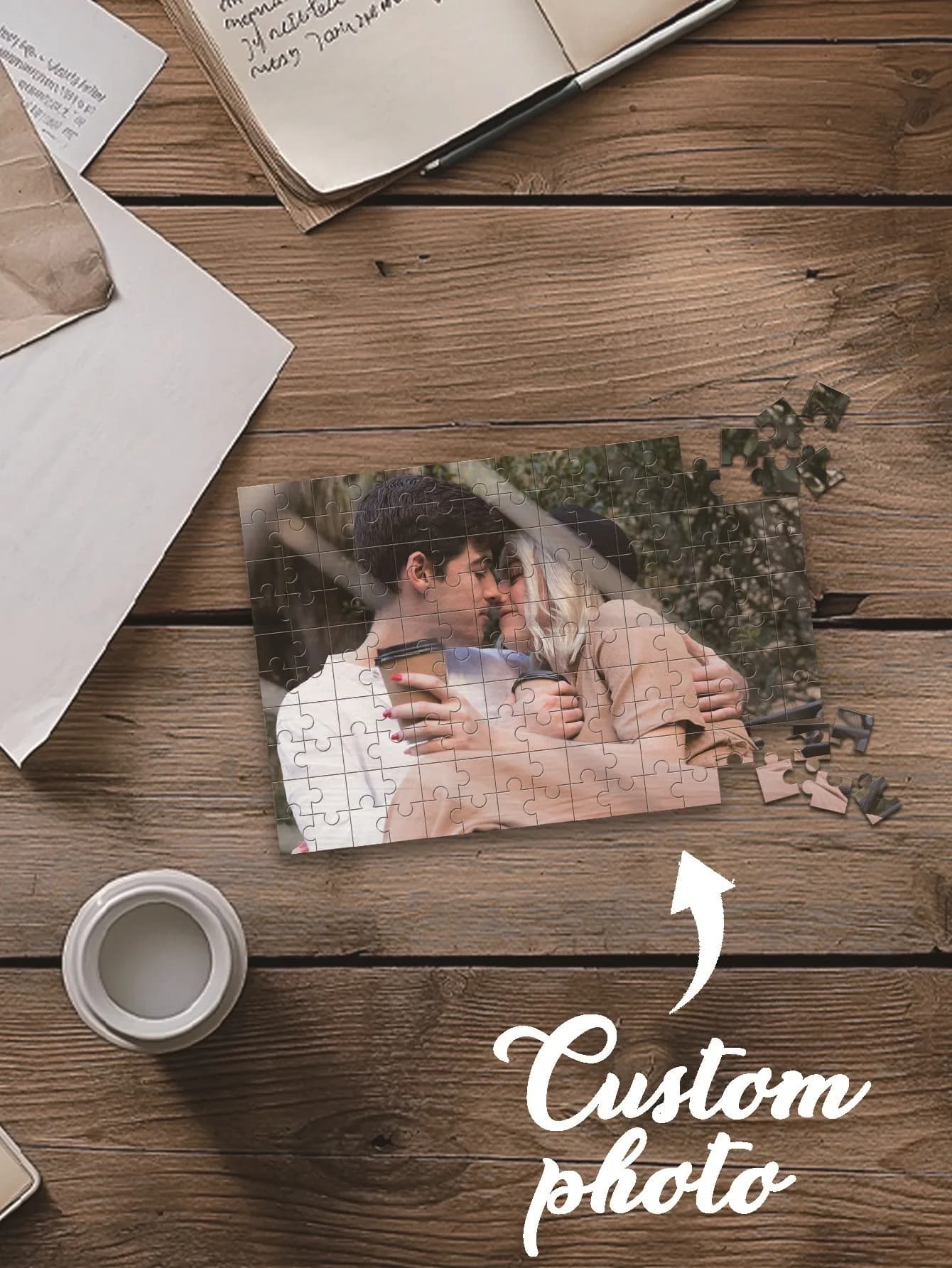 35/150/300/500/1000 pezzi Immagine personalizzabile Puzzle fotografici fai da te per la famiglia Moglie Marito Fidanzata Amica Regalo