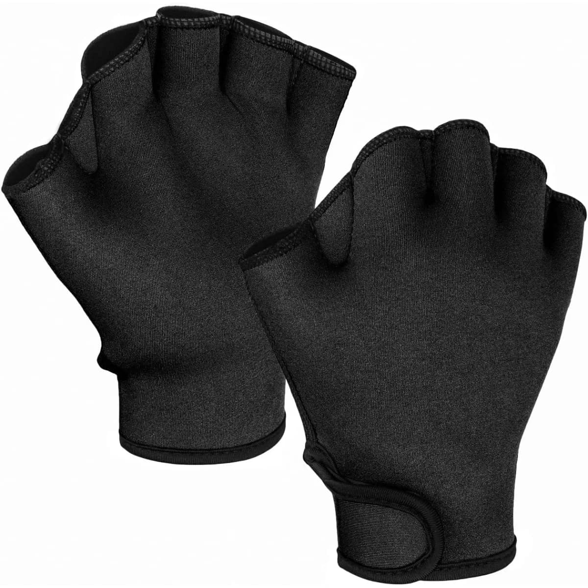 Guanti da nuoto palmati in neoprene – Guanti da allenamento acquatici resistenti all'acqua per nuotare, immersioni e fitness | Design sicuro del cinturino da polso