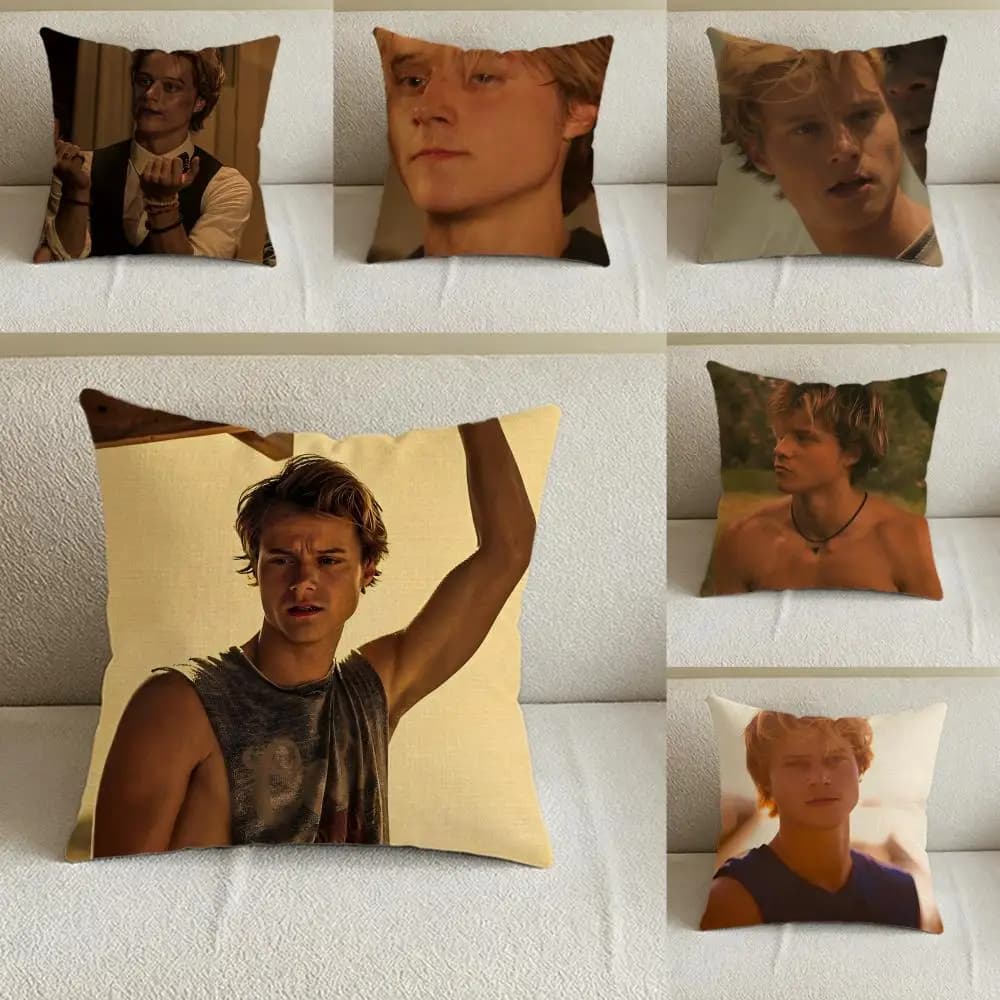 Actor Rudy Pankow / JJ Maybank Cushion Cover Natural Linen Pillowcase Set, All-in-One Decor for Sofa, Bedroom & Chair