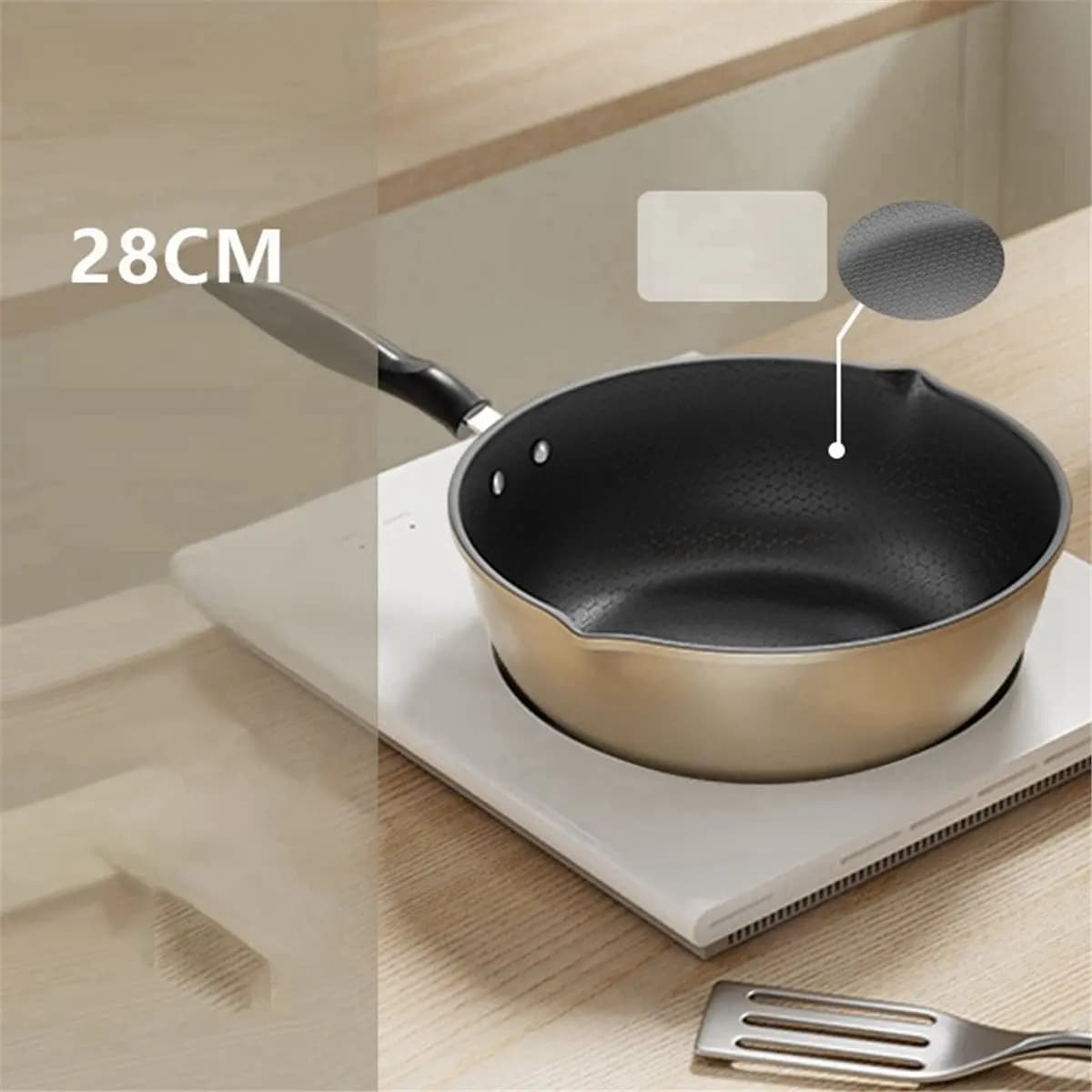 [Padella antiaderente] Non-stick Wok with honeycomb pattern - Multi-functional pan for all stoves, scratch-resistant coating