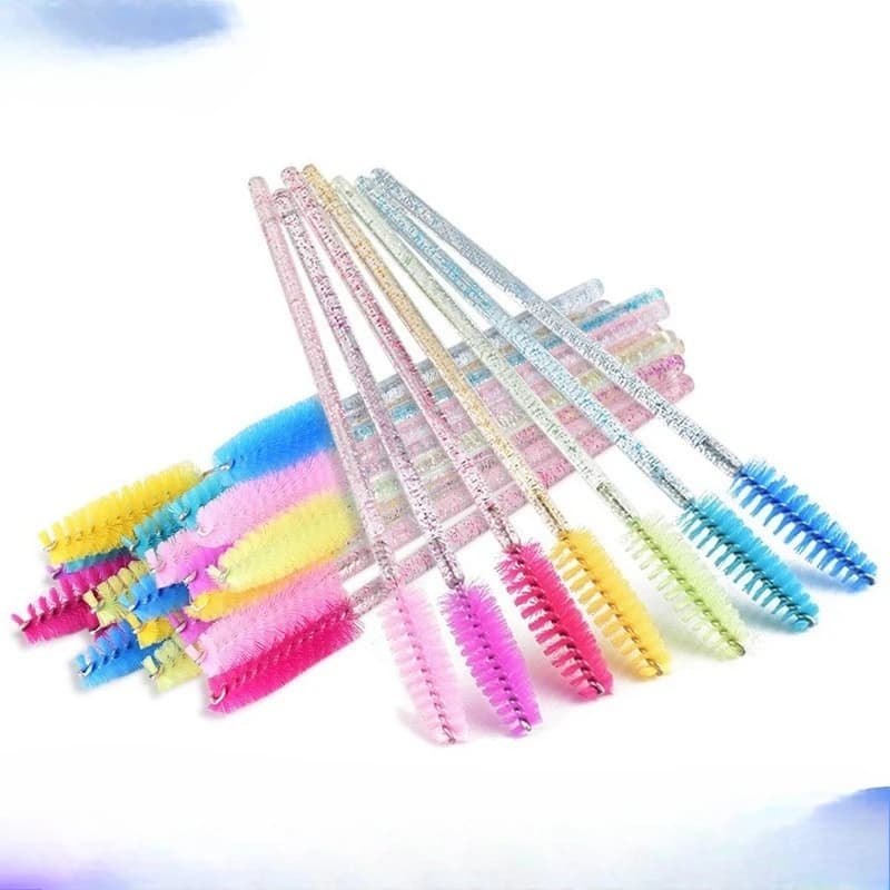 Wholesale 100Pcs Lash Mascara Wand Brush Disposable Eyelash Soft Head Crystal Eyebrow Extension Brush Makeup Tool