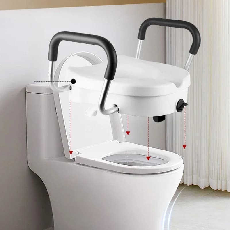 Anziani Toilet Height Enhancer riabilitazione cuscino per wc infermieristico bracciolo ergonomico per wc dispositivo di assistenza anticaduta bilaterale