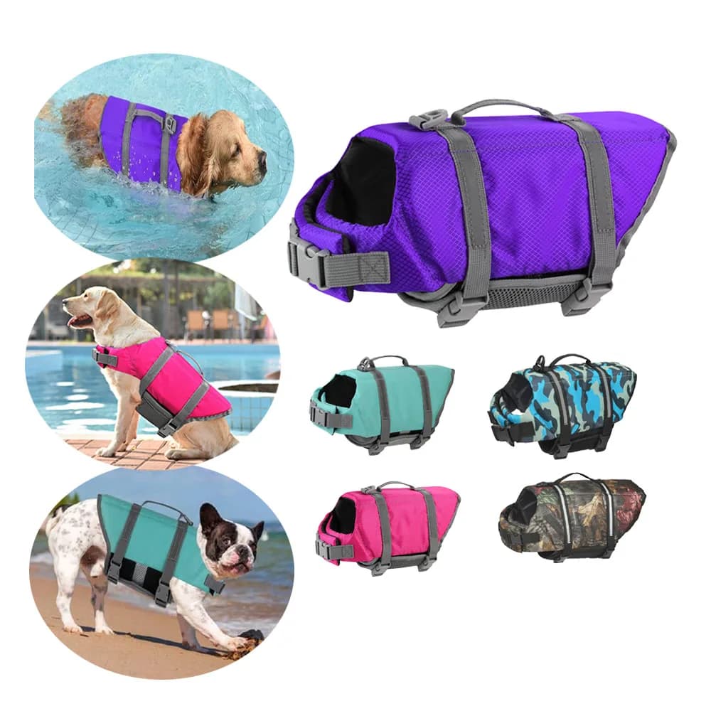 Giubbotto di salvataggio per cani giubbotto di salvataggio per cani per il nuoto canottaggio regolabile cucciolo giubbotto di salvataggio per animali domestici giubbotto di salvataggio per cani e gatti per cani