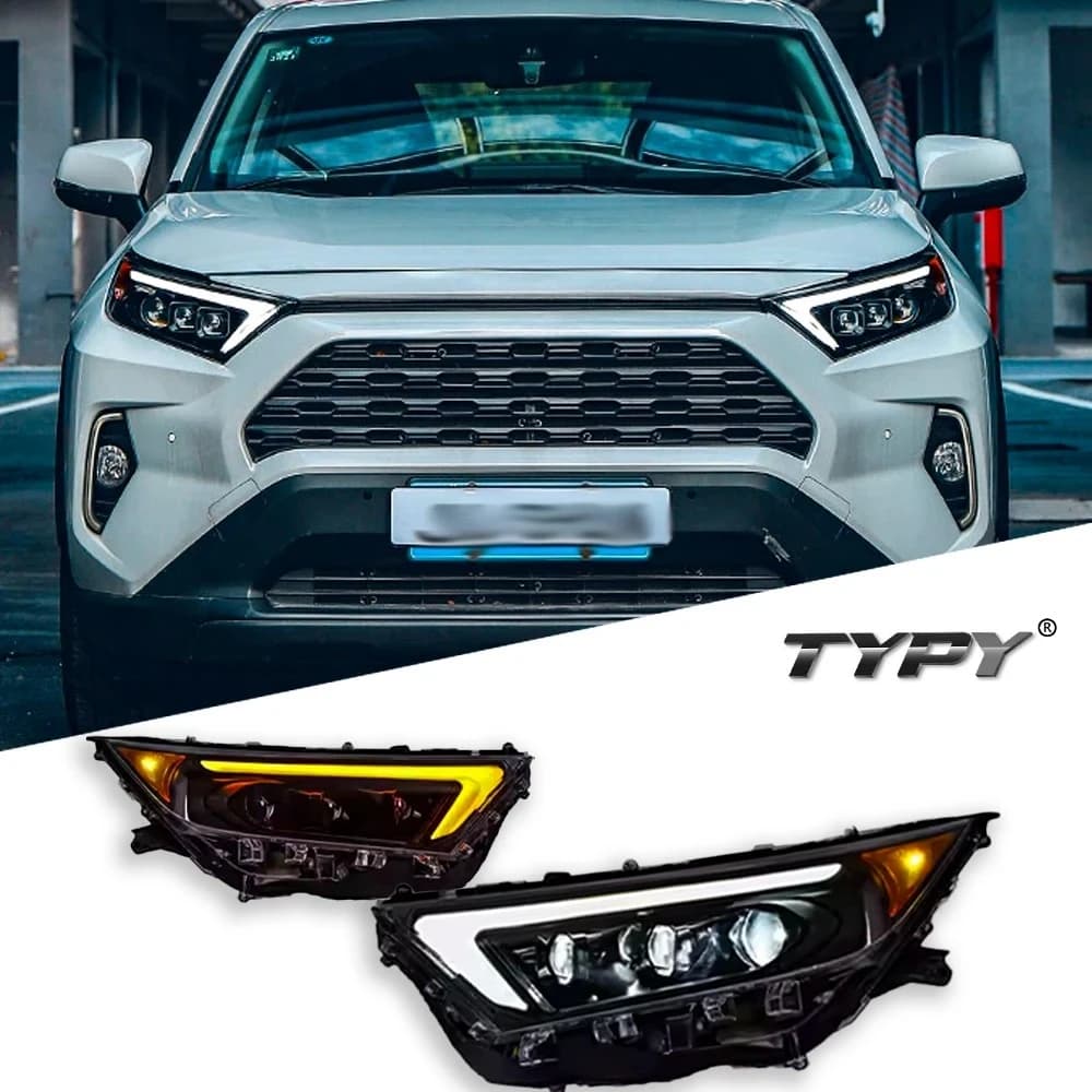 LXBY TYPY Car For Toyota RAV4 Headlight 2019-2022 Upgrade Modified to New DRL Dynamic Turn Signal LED Headlight Auto Accessories