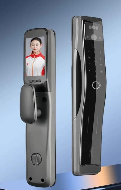 Telecamera con riconoscimento facciale 3D Serratura elettronica intelligente App WiFi Impronta digitale digitale Accesso di sicurezza senza chiave Smart Lock a grande schermo