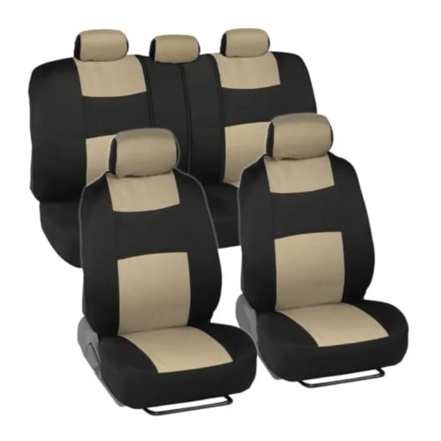 Set Universale Beige di Coprisedili per Auto con Schienale Basso SC-309 Bufsodlbfbcsc