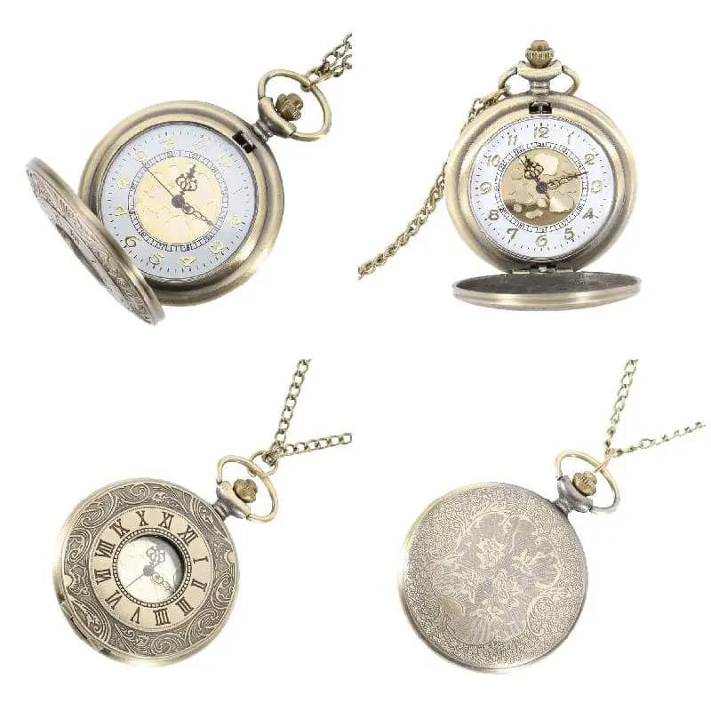 Antico Vintage numero romano orologio da tasca al quarzo cassa rotonda ciondolo collana catena orologio regali
