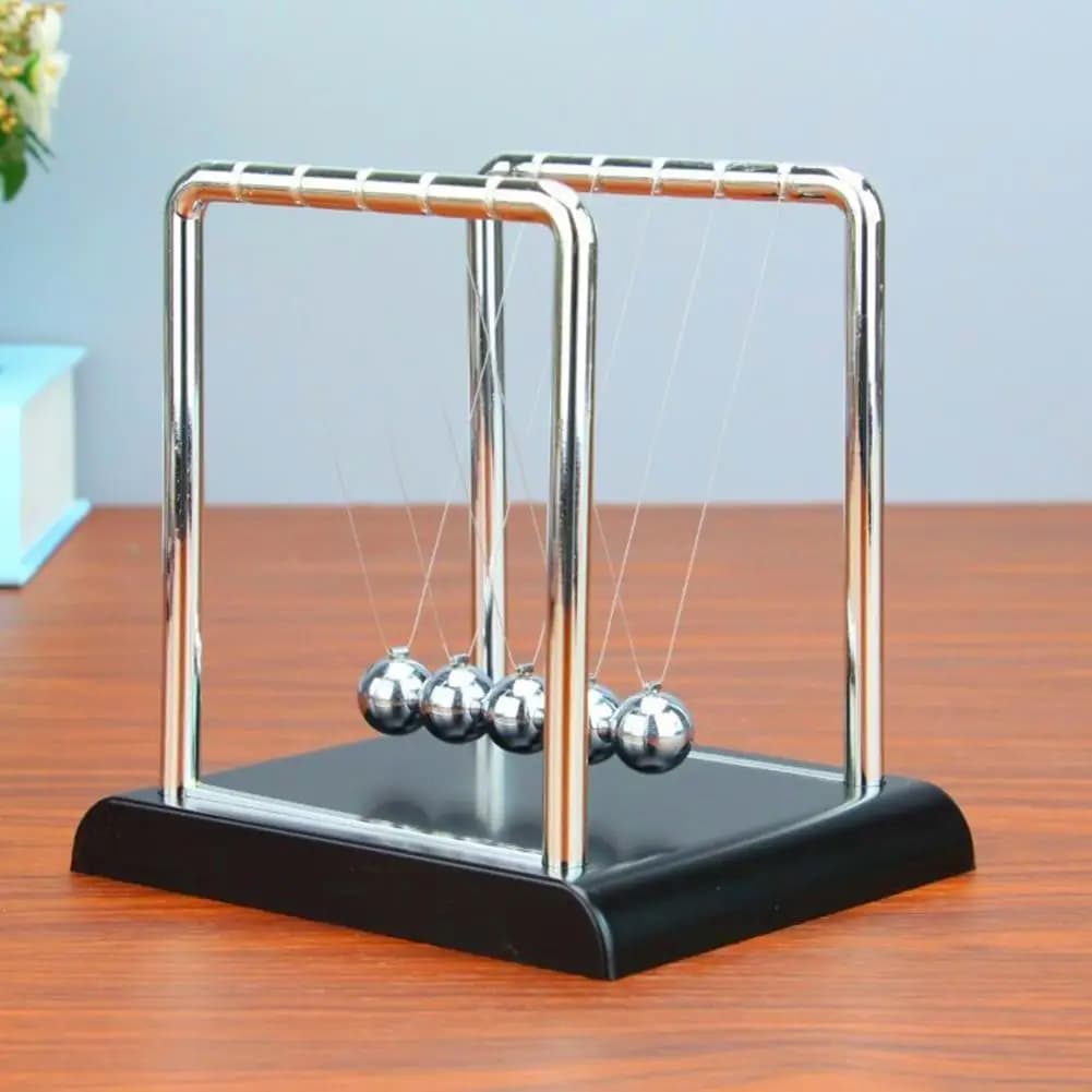 Culla di Newton Palla di equilibrio Pendolo in acciaio Giocattolo di movimento per la fisica Scienza Educazione Scrivania antistress Decorazioni per la casa di Natale