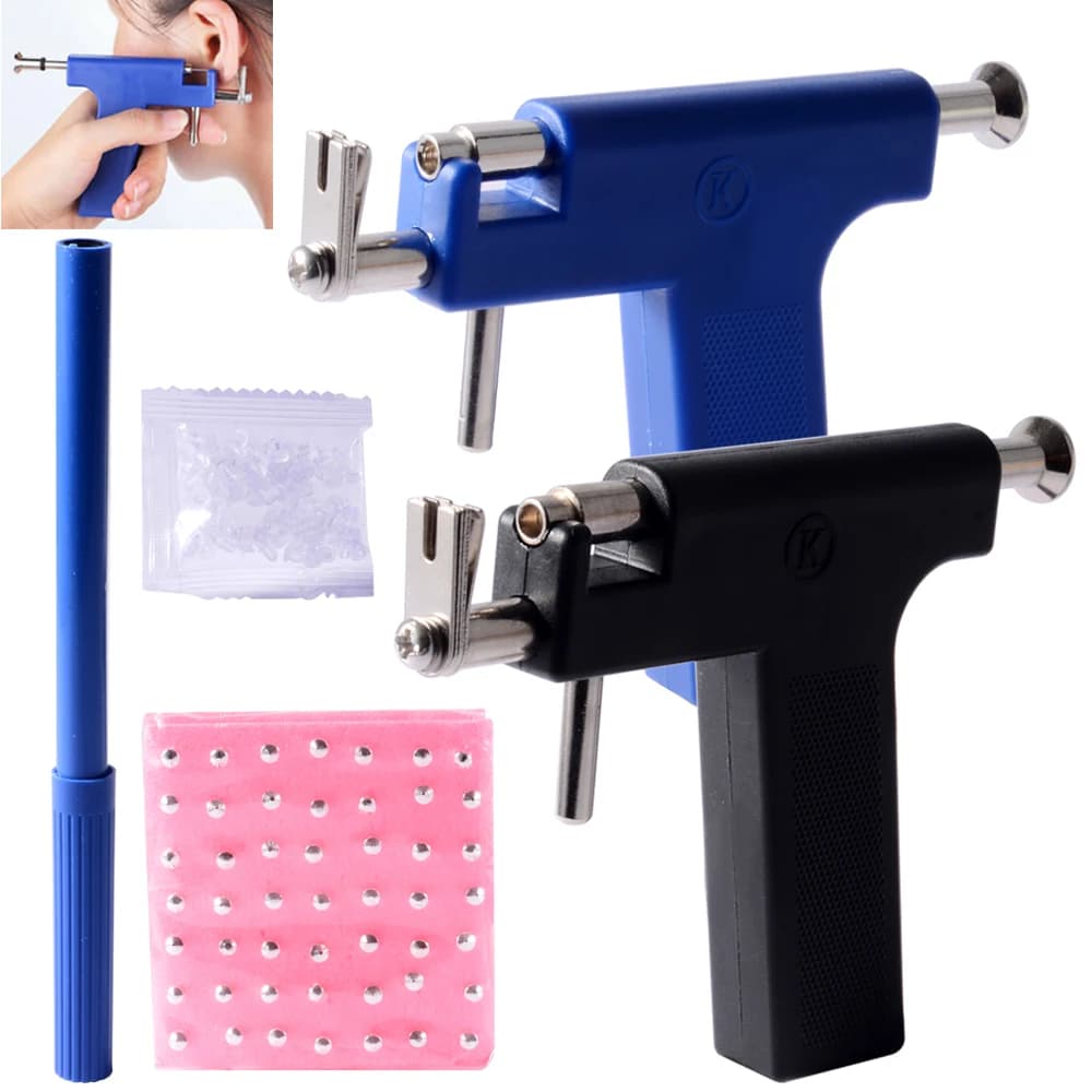 Professional Earring Piercing Gun with 98 Stainless Steel Pin Earrings for Home and Professional Use - Kit for Earring Piercing