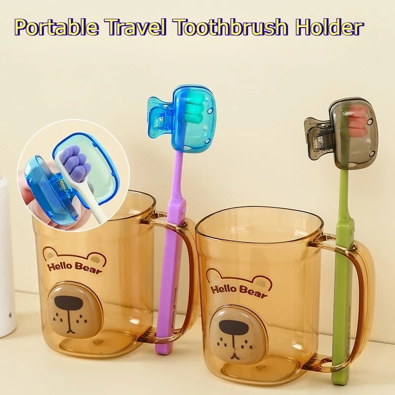 Porta Spazzolino da Viaggio Portatile, Custodia Protettiva Riutilizzabile in Plastica con Clip, Scatola Contenitore per Spazzolino