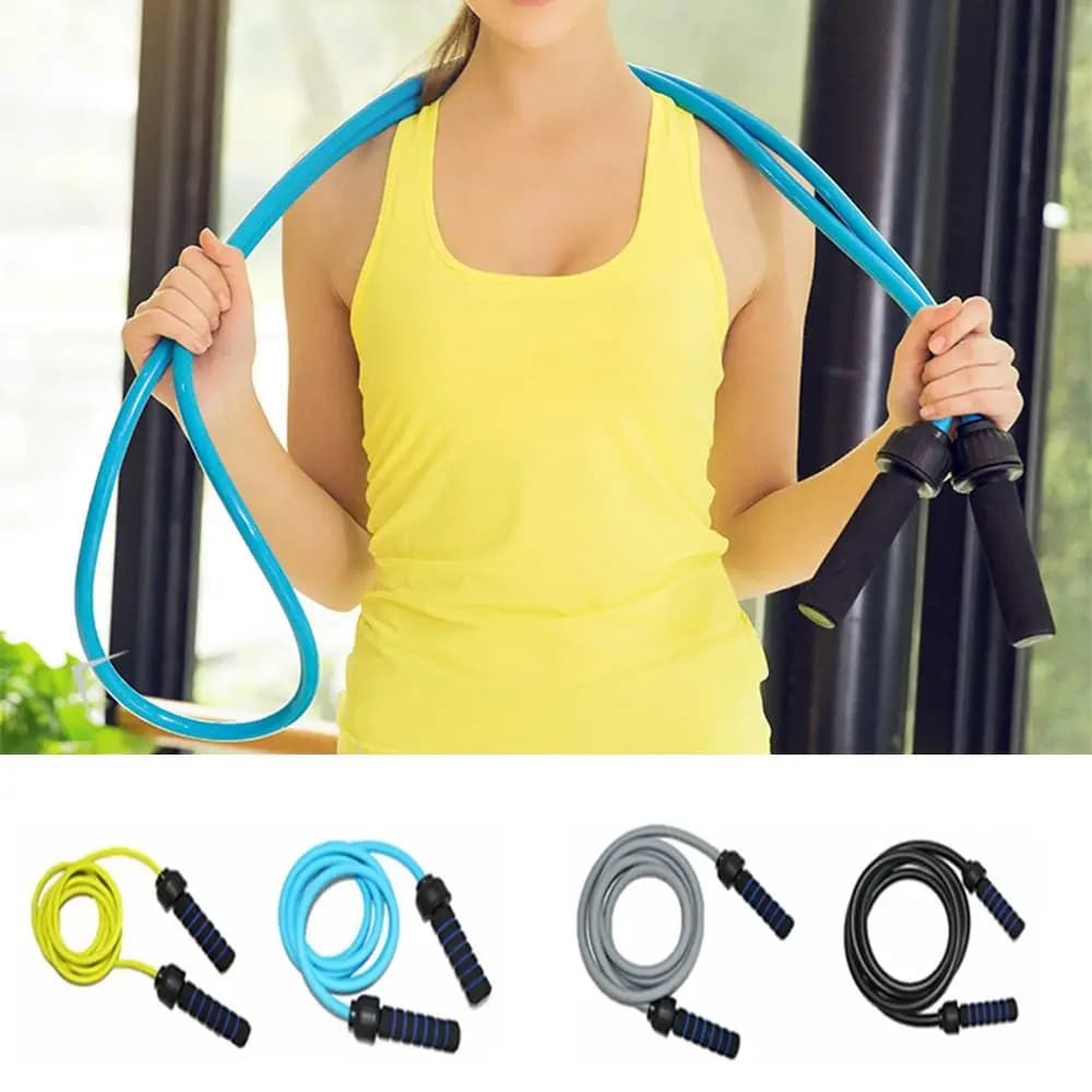 Corda per saltare ponderata a lunghezza regolabile per fitness Maniglie in schiuma Corda per saltare pesante riutilizzabile Corda sportiva durevole portatile da uomo