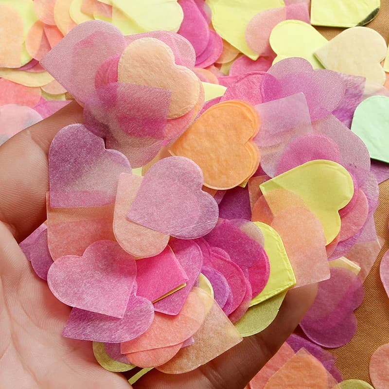 50g Colorful Love Heart Confetti Wedding Birthday Baby Shower Fesive Party Heaft Shape Paper Confetti Gift Packing Confetti