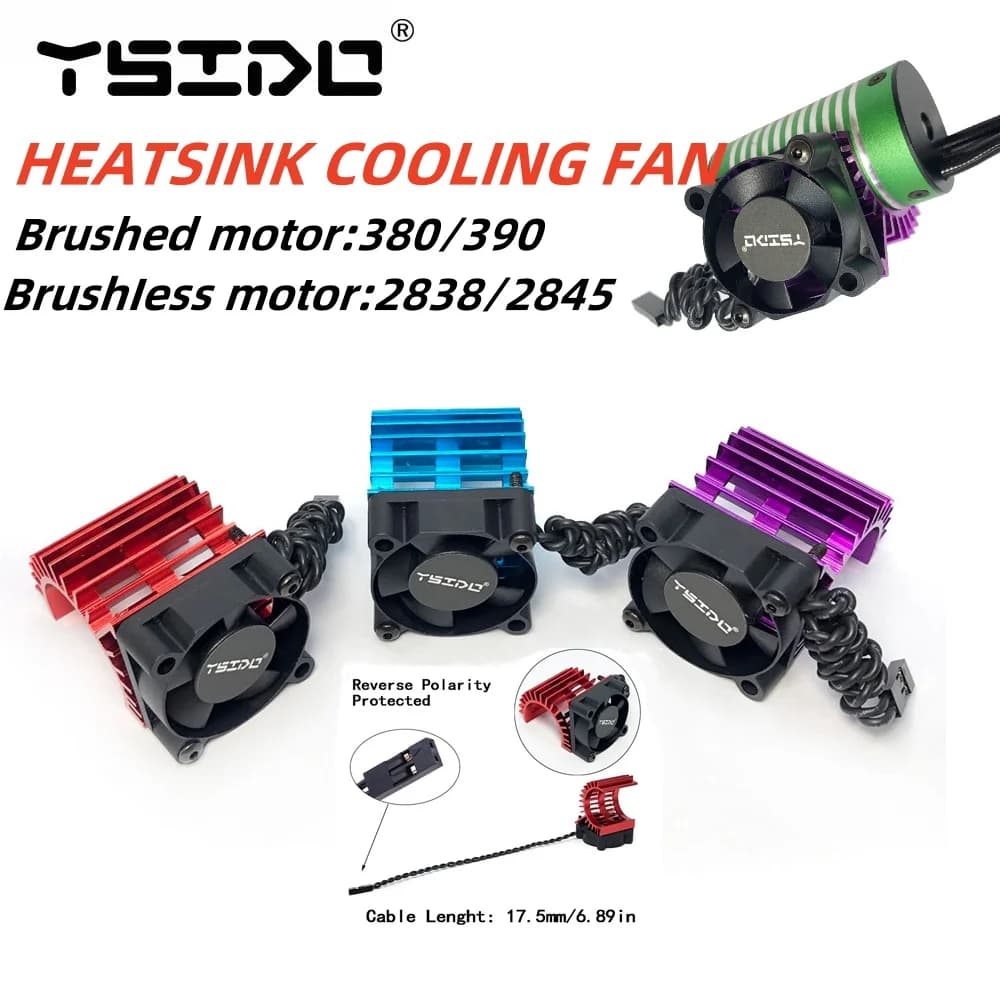 YSIDO RC Car 380 390 2838 2845 2847 Coperchio motore elettrico Ventola di raffreddamento dissipatore di calore per Wltoys 124017 124016 144010 Parti di modellini di automobili