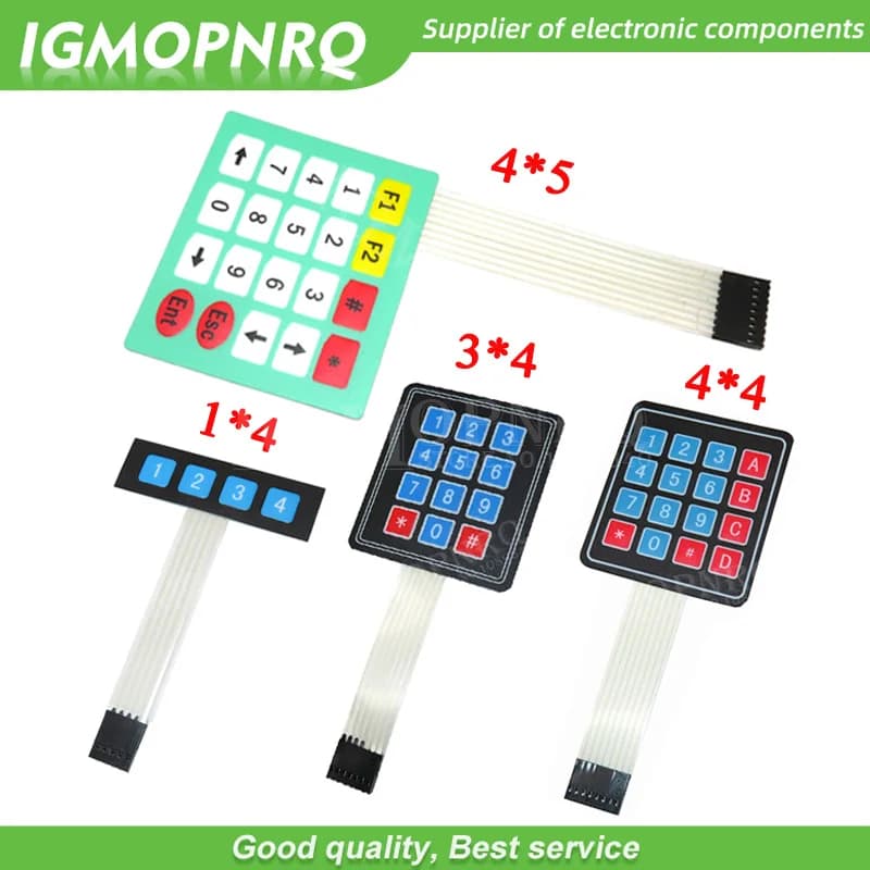 4 12 16 20 Key 1*4 4*3 4*4 4*5 Membrane Switch Keyboard 1x4 3x4 4x4 4x4 4x5 Matrix Array Keyboard Array for smart car arduino