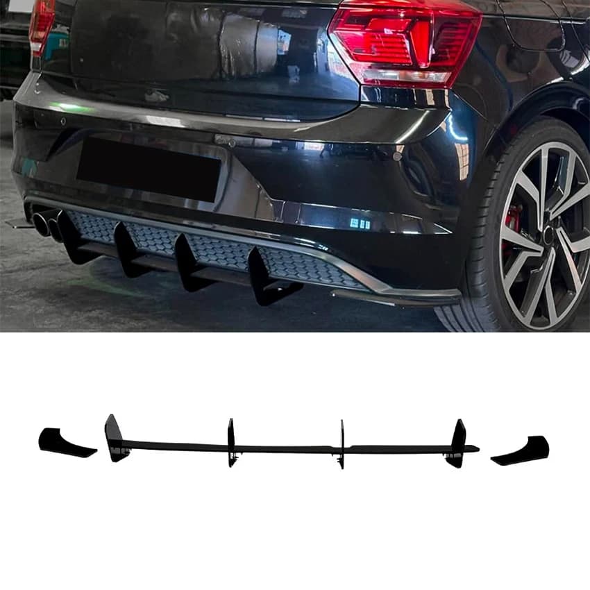 Diffusore per paraurti posteriore auto, splitter laterali posteriori, spoiler per Volkswagen Polo MK6 GTI 2018-2021, kit carrozzeria tuning