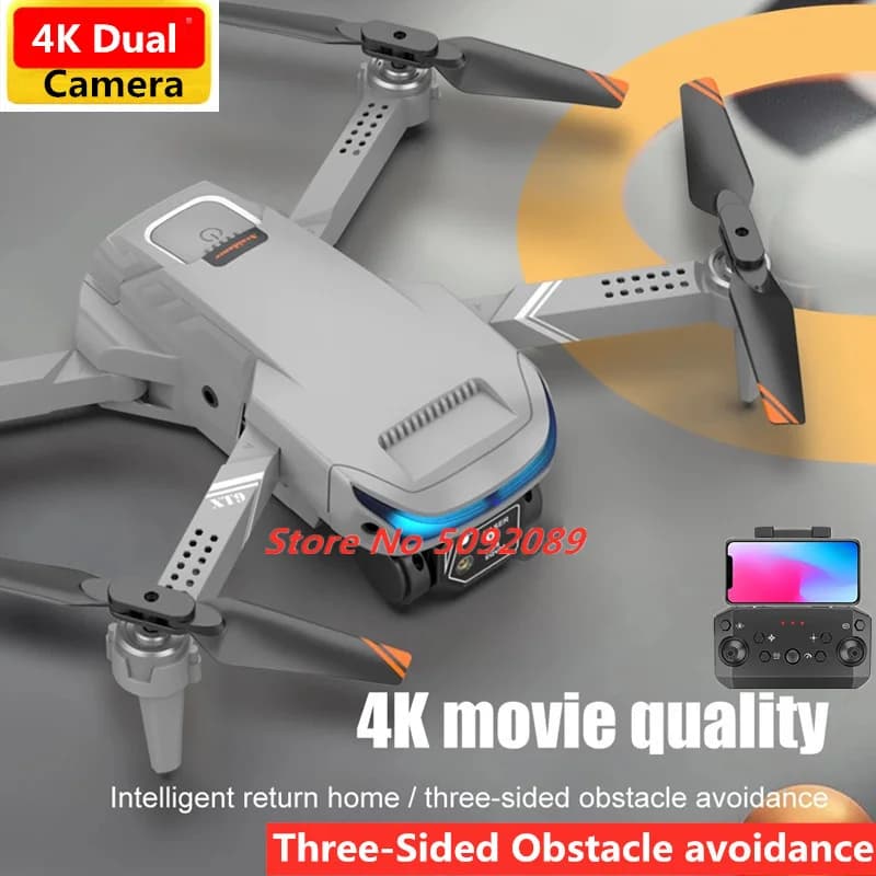 Drone per evitare ostacoli a tre lati Flusso ottico Smart Follow Me Aereo a quattro assi 4K ESC Doppia fotocamera Drone RC Quadcopter Regalo