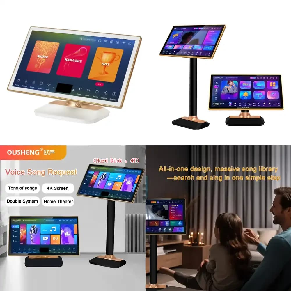 Macchina Karaoke 3 in 1 All-in-One con Schermo Touch da 19,5 Pollici e Lettore Smart da 500GB, Ideale per Feste in Casa e per la Famiglia