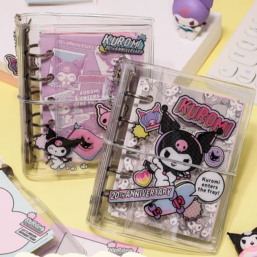 Genuino Sanrio Kuromi M5 Notebook a fogli mobili Kawaii Cartoon Creative Planner Studente Forniture di cancelleria Regali di compleanno per ragazze