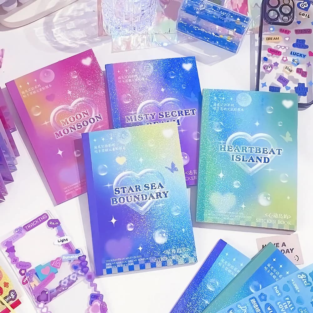 Confezione da collezione di adesivi scintillanti da 24 pezzi-scatola di dialogo, bolle, coriandoli e altro-sigillo coreano per Kpop Toploader Deco, diario
